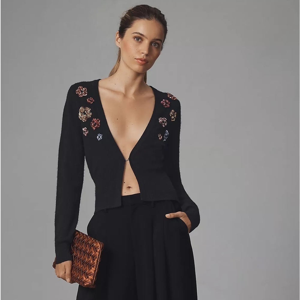 NWT Le Superbe Pismo Flower Cardigan Sweater by Anthropologie